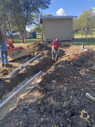 trenching the next section of pipe